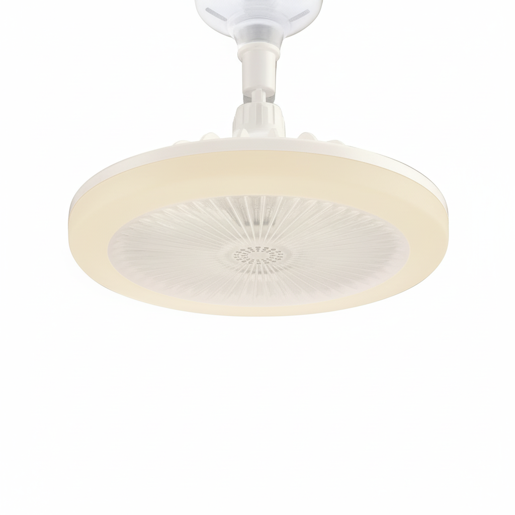 Lavprofil takvifte med integrert LED-belysning og fjernkontroll, gir svalende bris.