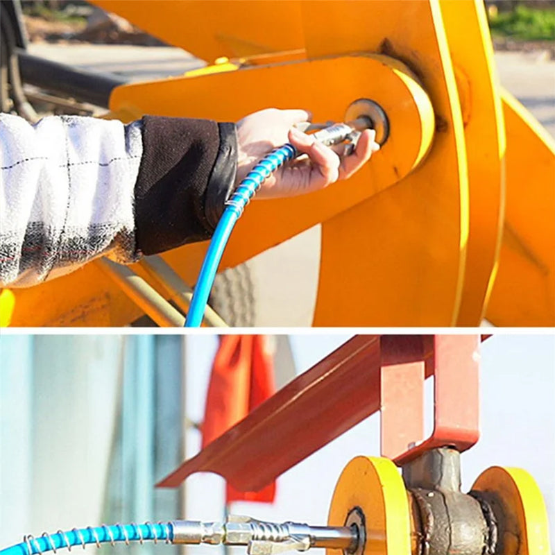 Smørepistol dobbelthåndtaks smørenippel i rustfritt stål, ergonomisk design, for smidig smøring av maskineri.