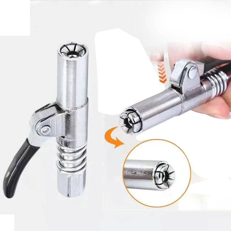 Smørepistol dobbelthåndtaks smørenippel i rustfritt stål, ergonomisk design, for smidig smøring av maskineri.