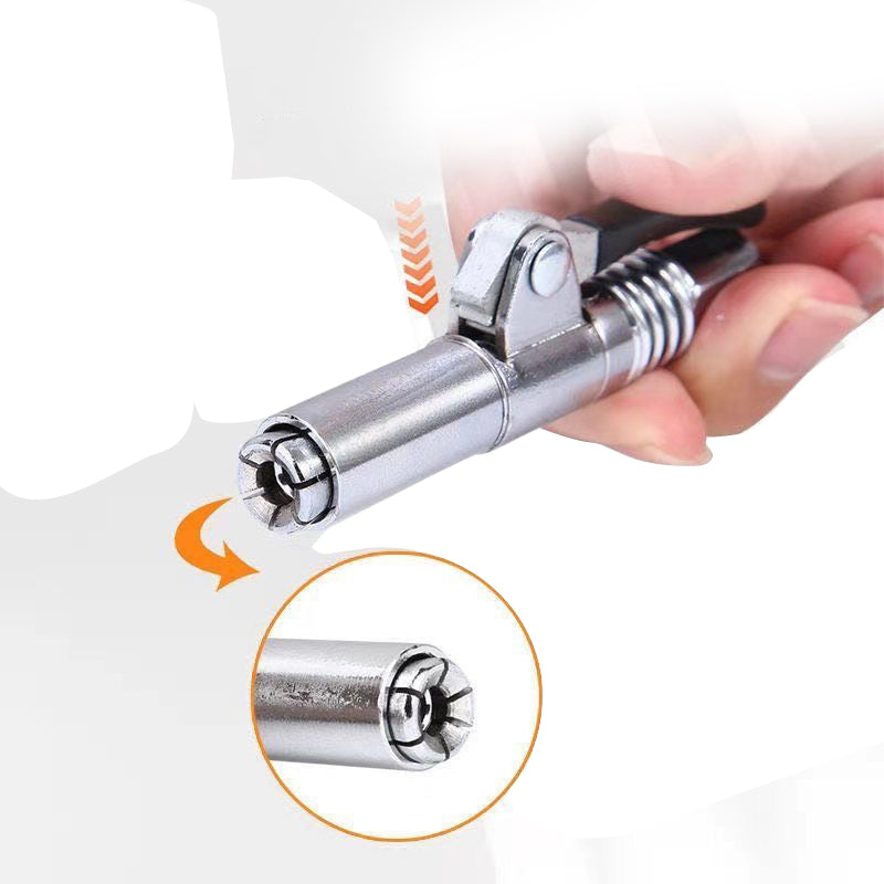 Smørepistol dobbelthåndtaks smørenippel i rustfritt stål, ergonomisk design, for smidig smøring av maskineri.