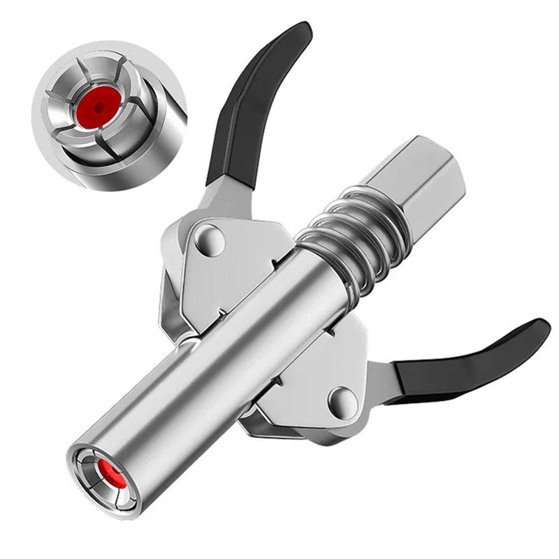 Smørepistol dobbelthåndtaks smørenippel i rustfritt stål, ergonomisk design, for smidig smøring av maskineri.