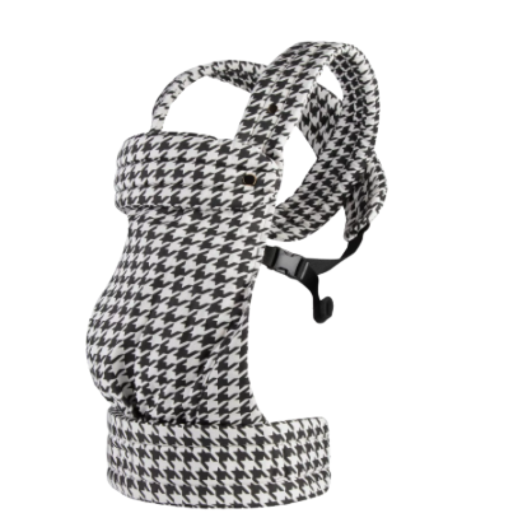 "Snug Sling bæresele for baby, ergonomisk design med polstrede stropper, pustende bomull, passer alle kroppsformer."