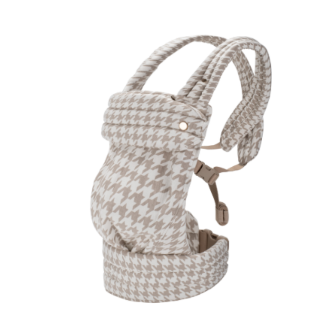 "Snug Sling bæresele for baby, ergonomisk design med polstrede stropper, pustende bomull, passer alle kroppsformer."