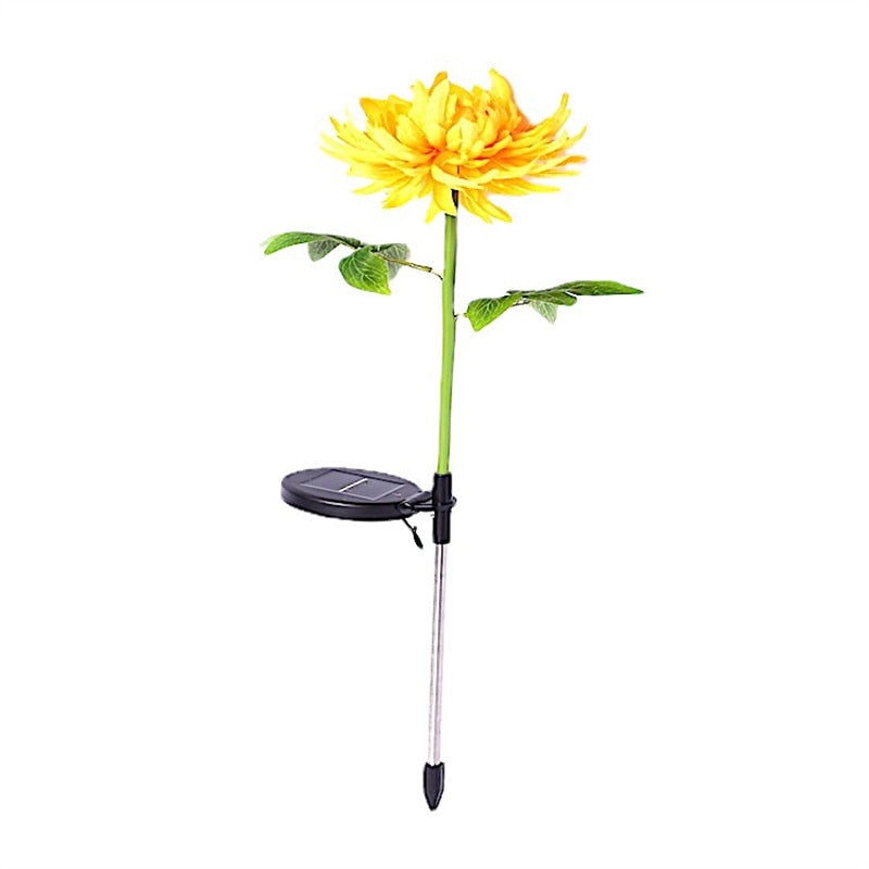 Detalj av krysantemum LED-hagelys, viser realistisk blomst og solid utførelse, vanntett