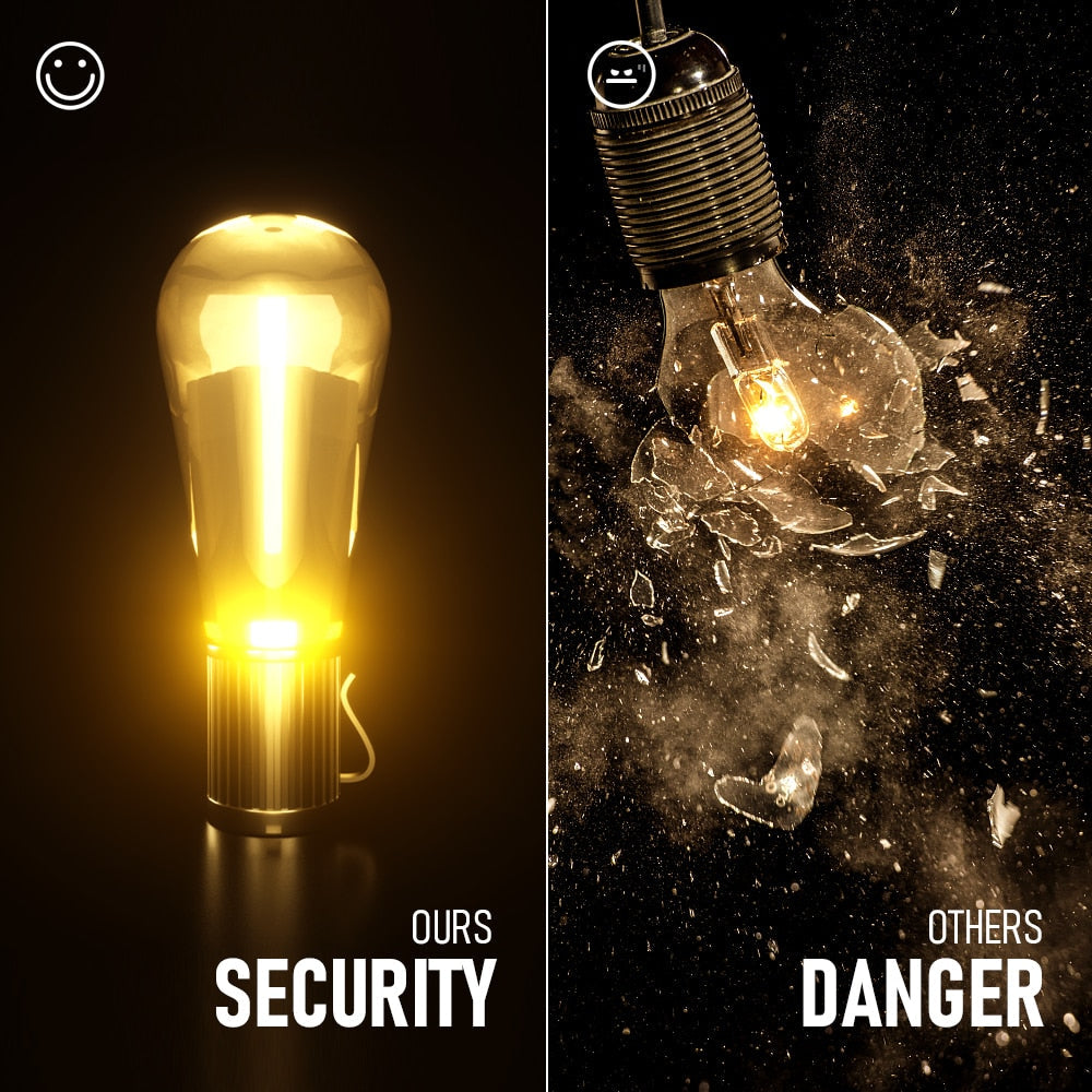 Makrobilde av en enkelt vanntett LED-pære fra solcelledrevne lyslenker, for utendørs bruk