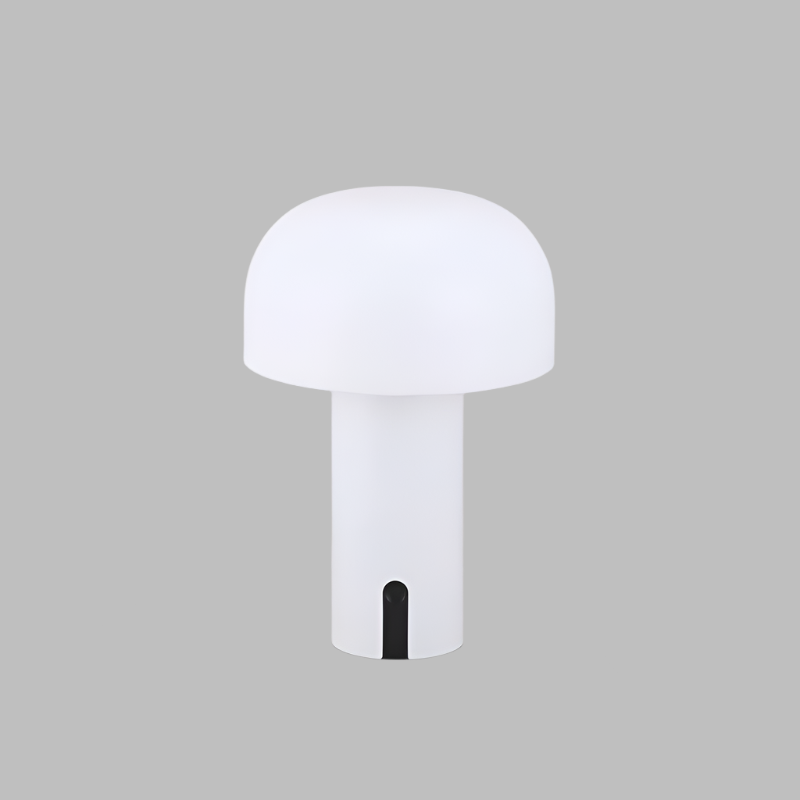 "Sopp bordlampe, trådløs og dimbar, europeisk design. Elegant soppformet lampe i flere farger for stilfull belysning."
