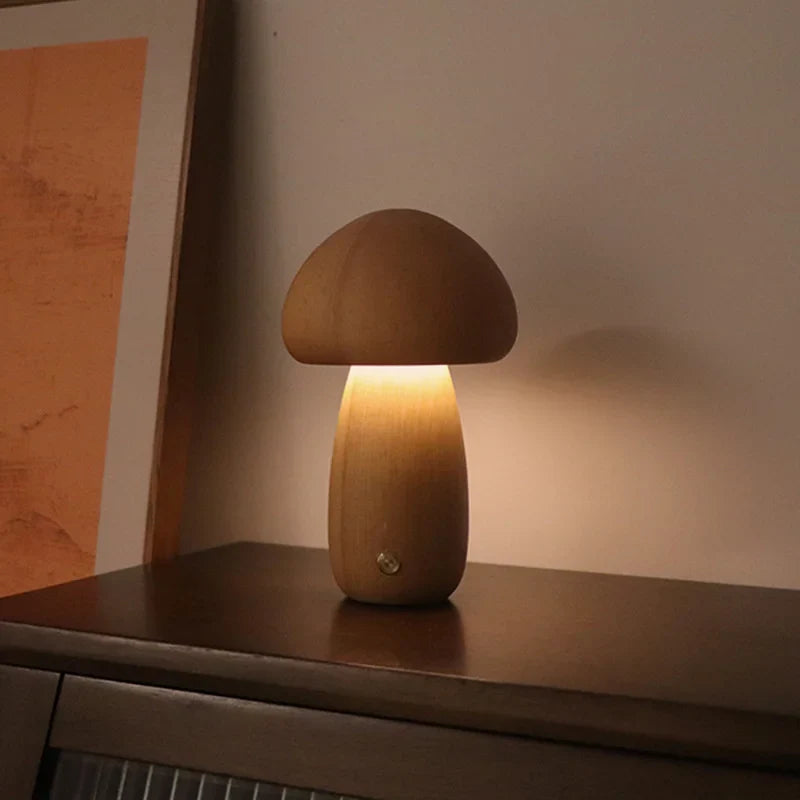 Beroligende LED sovelys. Soppformet nattlampe med myk glød og berøringskontroll for barn.