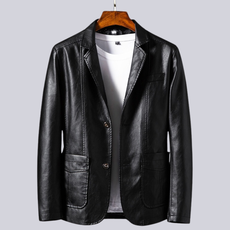Elegant herre skinnjakke, Nightfall. Tidløs stil, komfortabel og ideell for business casual og fritidsbruk.