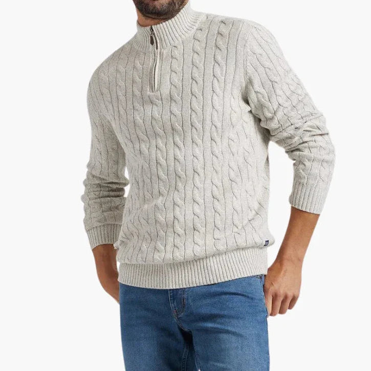 Elegant herregenser med halv glidelås, ideell for både casual og pyntet bruk. Komfortabel mote.