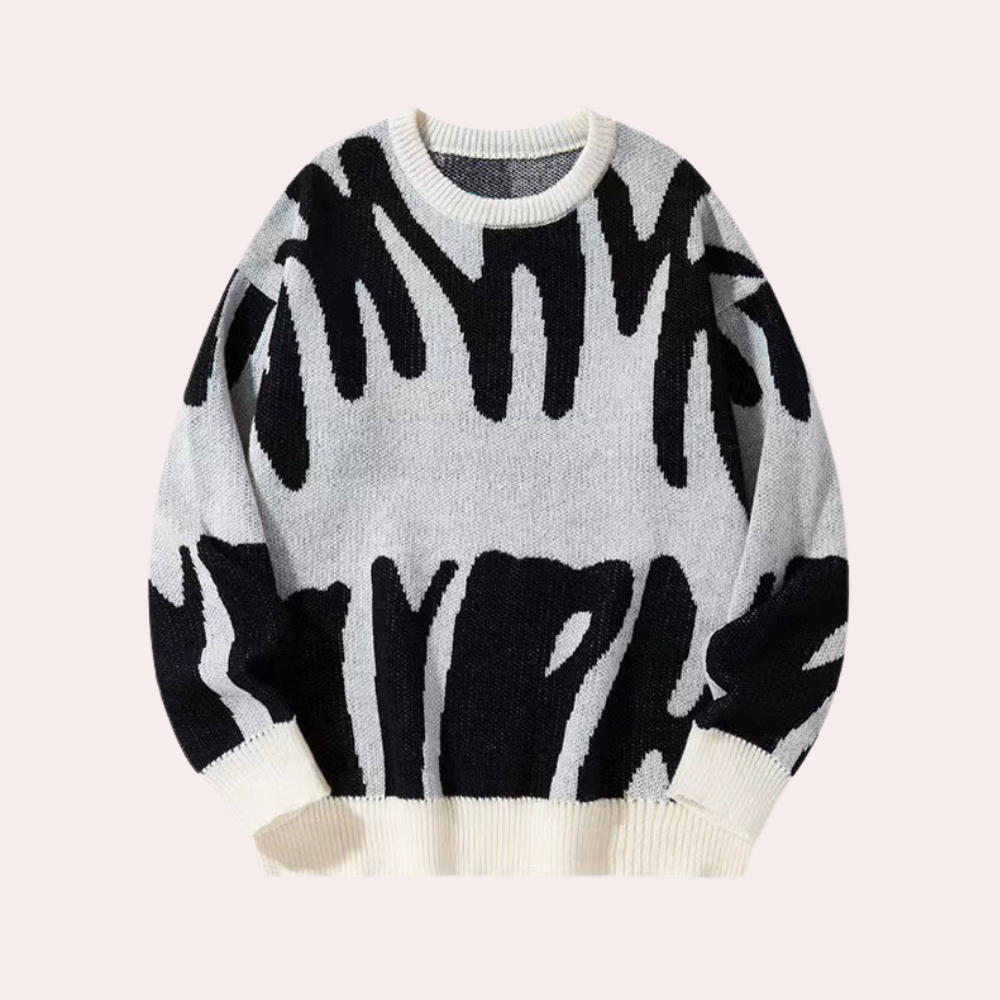 Robust strikket herregenser med maskulin stil. Perfekt som uformell fritidsgenser til vår, høst og vinter.