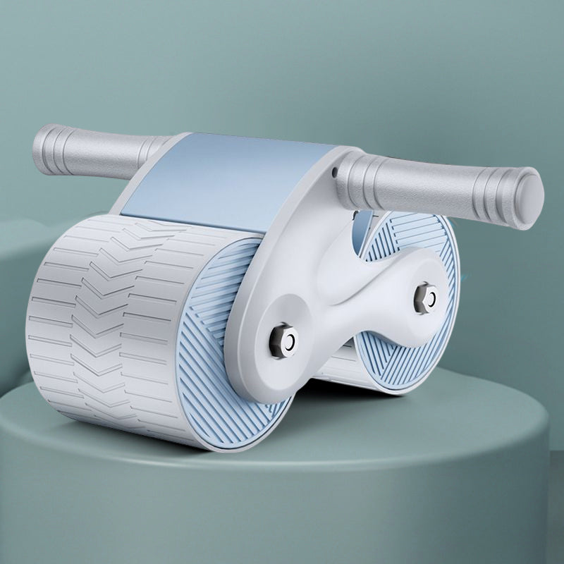 Stille automatisk rebound abdominal hjul, trekantdesign, i blå, grå, rød. Passer for alle treningsnivåer, stabil kjerneøvelse