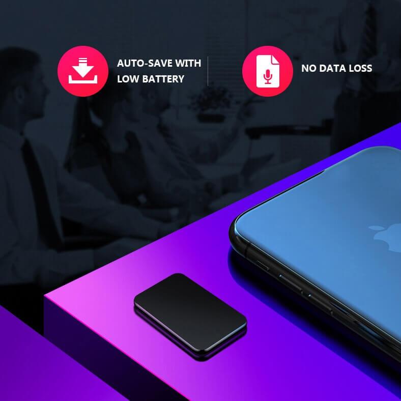 Detaljert bilde av svart taleopptaker 64GB, viser USB-port og solid konstruksjon for daglig bruk.