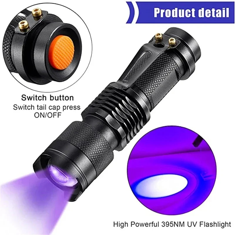Effektiv UV-lampe avdekker skjulte flekker og smuss, ideell for grundig rengjøring i hjemmet.