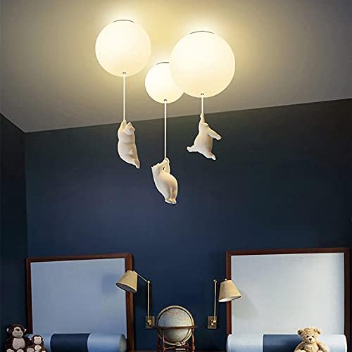 Lekent design taklampe Bjørn med Ballong for et koselig og moderne barnerom. Energieffektiv belysning.