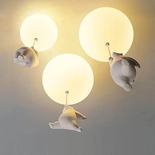 Lyssetting med taklampe Bjørn med Ballong. Sjarmerende dekorasjon for barnerom og moderne hjem.