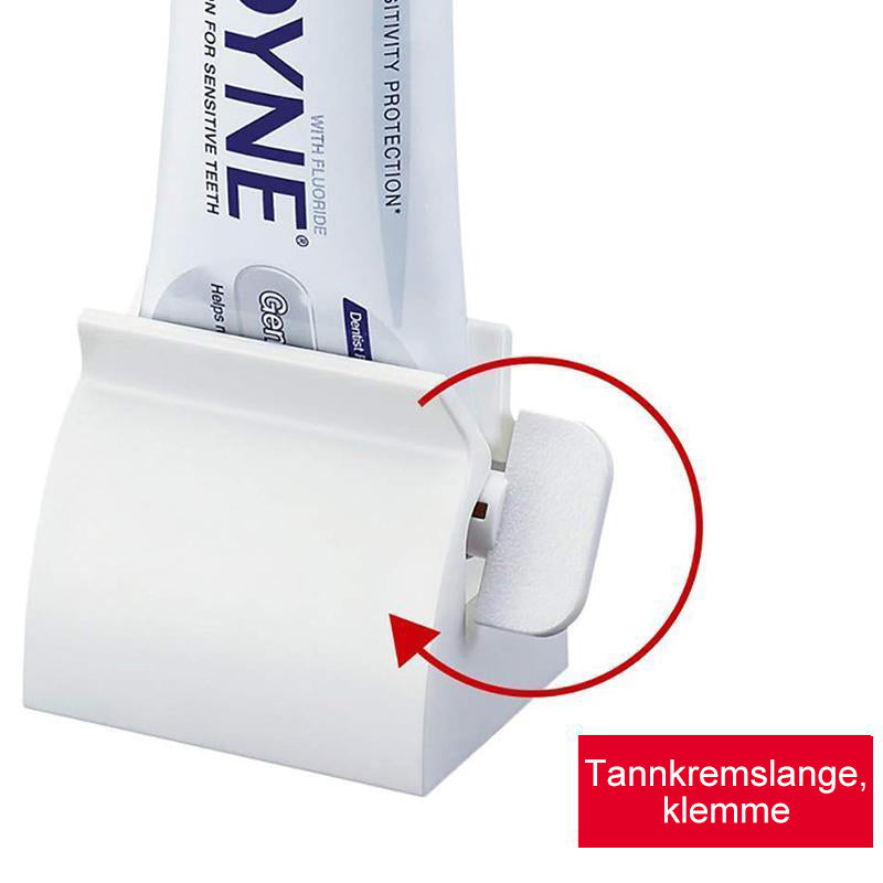 "Tannkrempresse med rullefunksjon i hvit, fjerner sløsing med enkel vriegrep, ideell for badet"