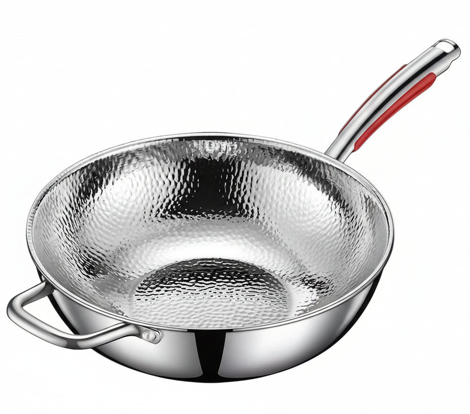 Titan wokpanne med rund bunn, perfekt for induksjon og allsidig matlaging.