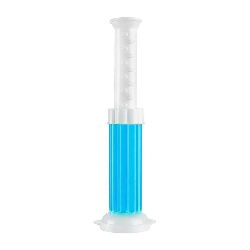 Toalettrensgel for friskhet; blå gel med selvklebende egenskap. Holder badeværelset hygienisk og friskt i opptil 8 uker.