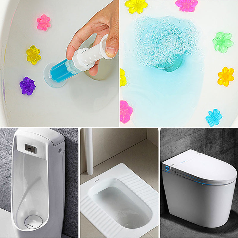 Toalettrensgel for friskhet; blå gel med selvklebende egenskap. Holder badeværelset hygienisk og friskt i opptil 8 uker.