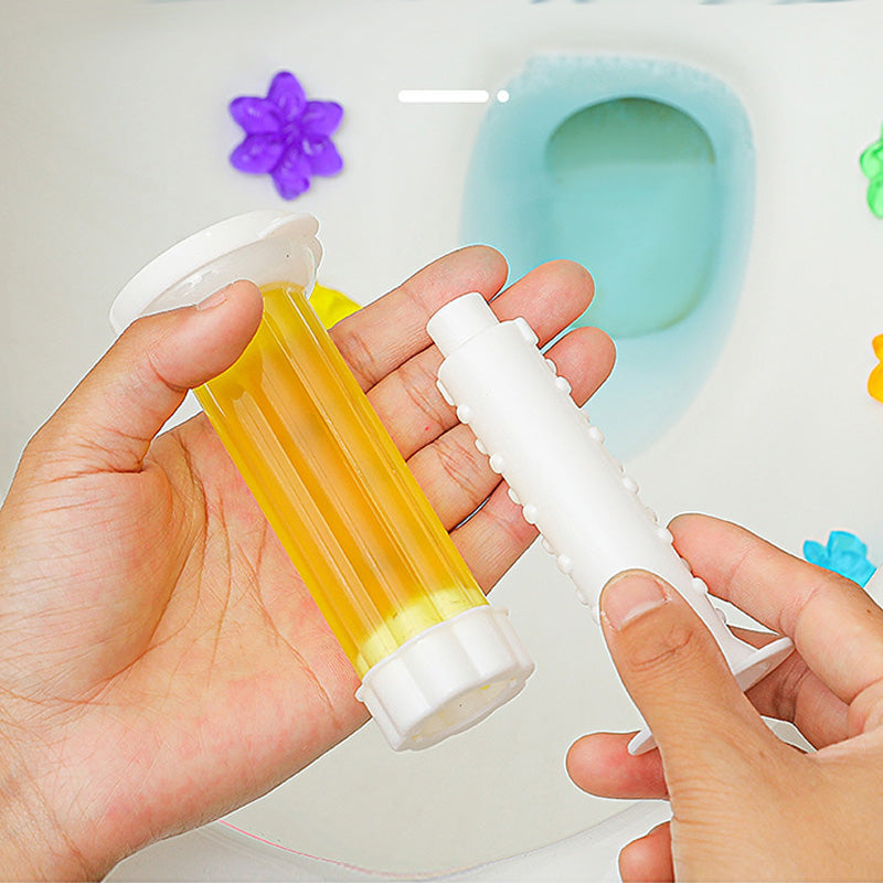 Toalettrensgel for friskhet; blå gel med selvklebende egenskap. Holder badeværelset hygienisk og friskt i opptil 8 uker.
