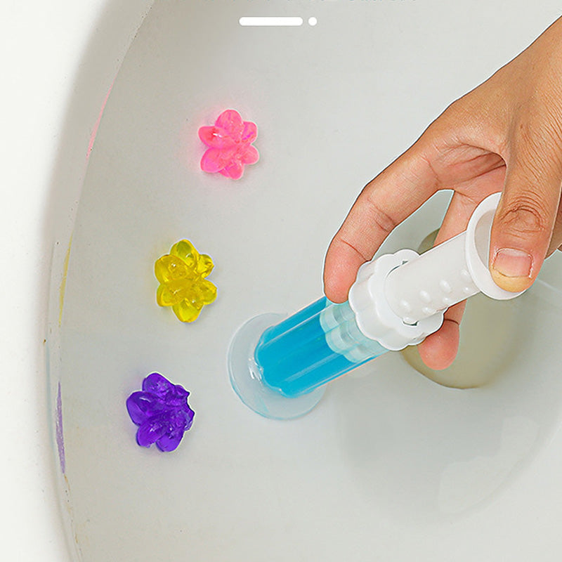 Toalettrensgel for friskhet; blå gel med selvklebende egenskap. Holder badeværelset hygienisk og friskt i opptil 8 uker.