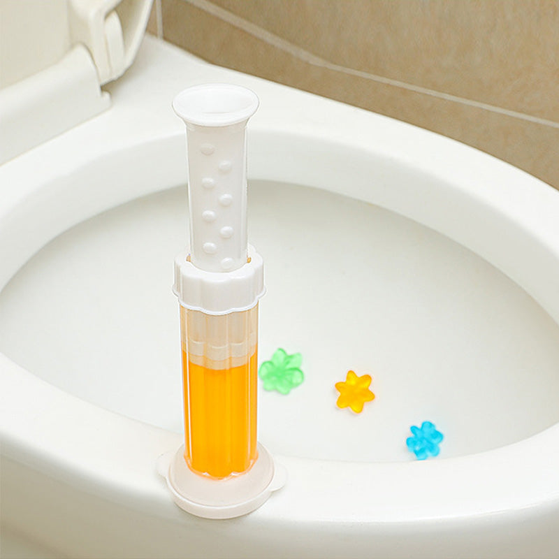 Toalettrensgel for friskhet; blå gel med selvklebende egenskap. Holder badeværelset hygienisk og friskt i opptil 8 uker.