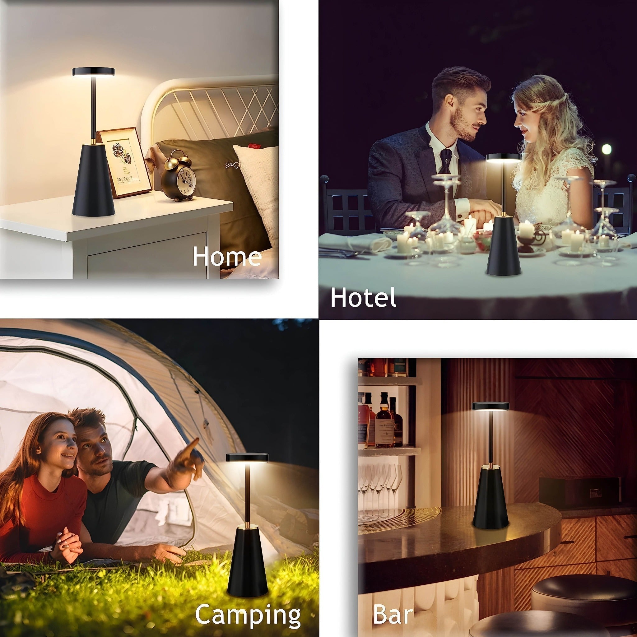 Bærbar AuraTouch berøringslampe. Trådløs bordlampe med enkel touch-kontroll for perfekt stemningsbelysning.