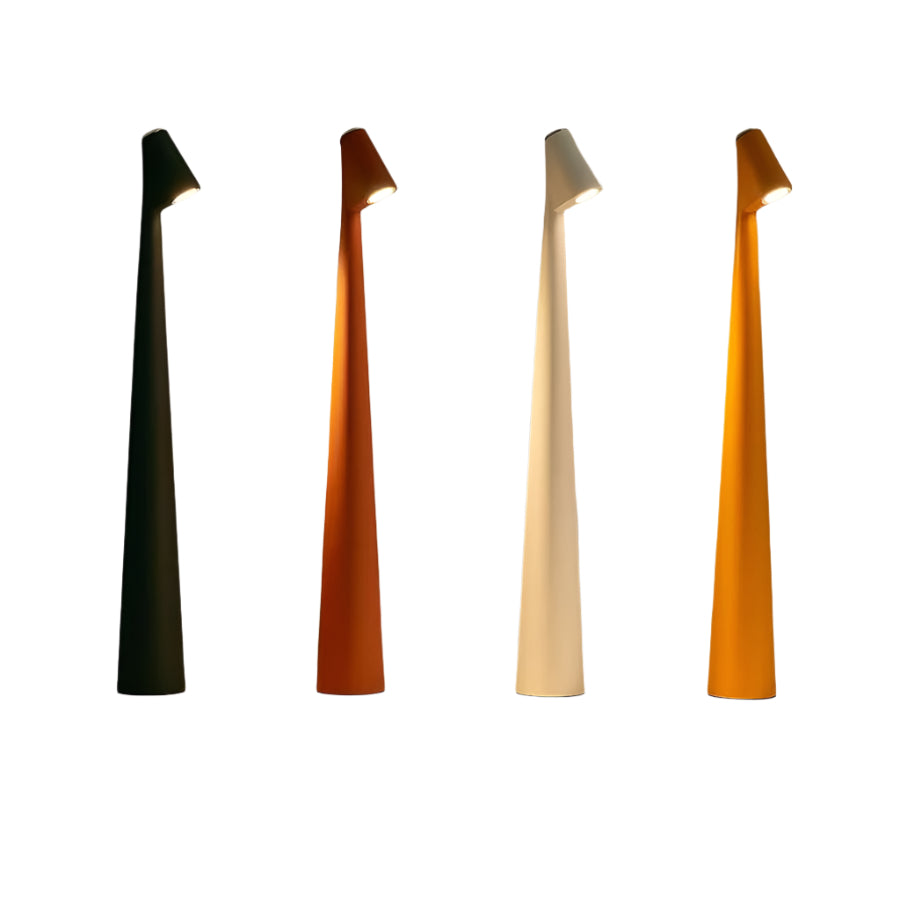 Trådløs, dimbar LED bordlampe med minimalistisk design. Perfekt for moderne interiør og stemningsbelysning.