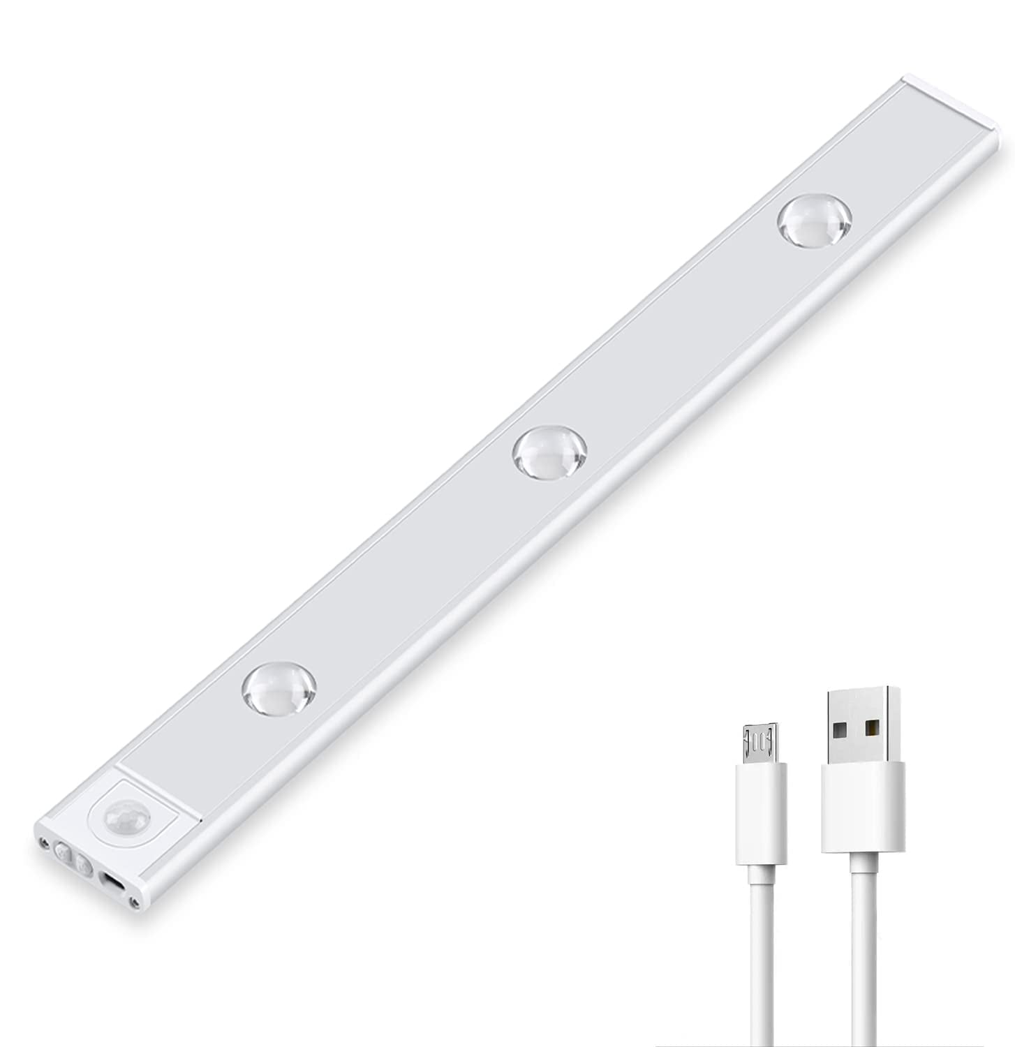 Trådløs LED-list med bevegelsessensor og USB-lading, perfekt for skapslys i kjøkken/gang.