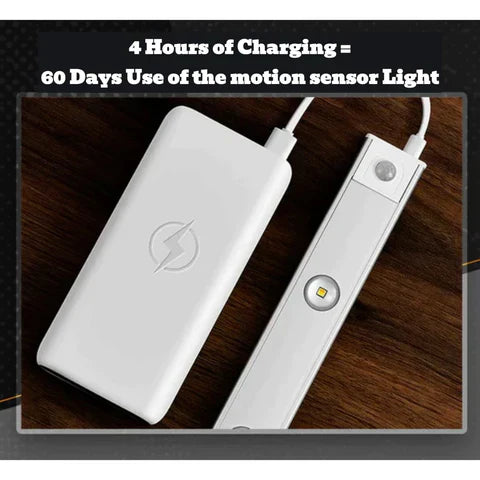 LED-lampe med bevegelsessensor og stilig design, ideell som gang- eller skapslys.