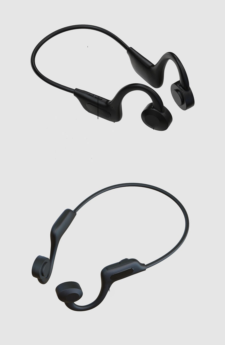 Sportshodetelefoner med åpen øre-design, perfekt for sikker musikklytting under løping og sykling.