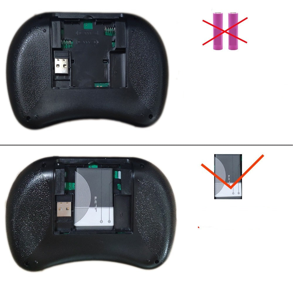 Fjernkontroll tastatur for mediasenter, trådløs, med lys og pekeplate