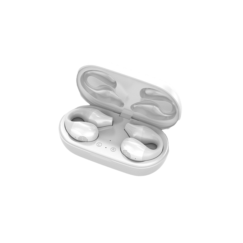 "Trådløse Bluetooth øreplugger, sort, med ergonomisk design og kompakt form. Klar lyd og støyreduksjon."