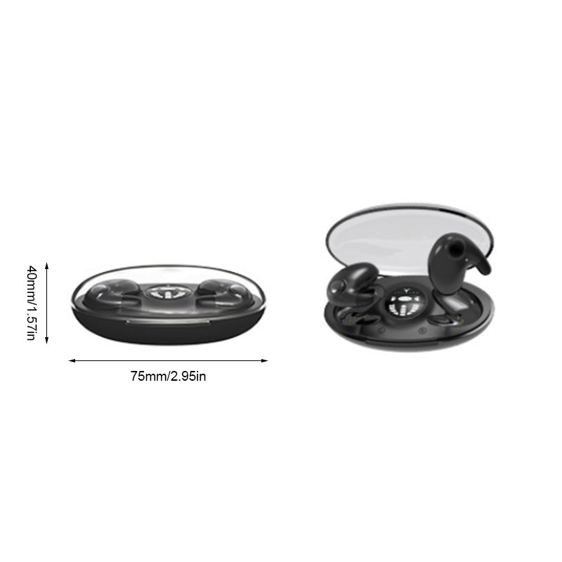 Trådløse usynlige sovende ørepropper, ergonomisk design, IPX5 vanntette, komfortable for side-sovende, nesten umerkelige.