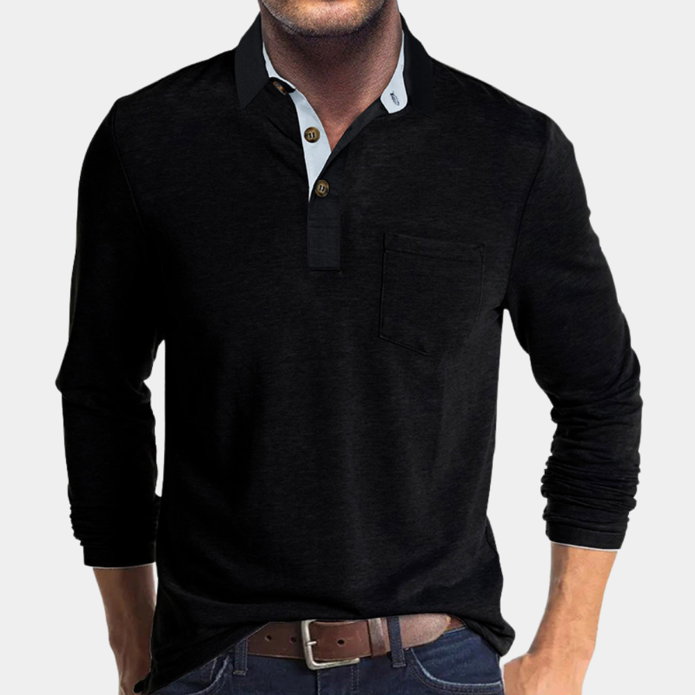 Stilfull herre poloshirt, ideell for en avslappet, men elegant look. Komfortable fritidsklær for herre.