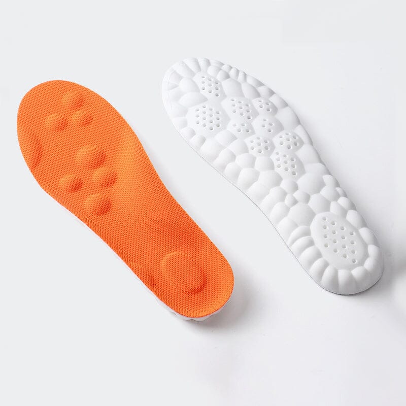 "U-formede unisex innleggssåler i grå, svart og oransje TPU gir støtte og komfort med pustende, sklisikkert design."