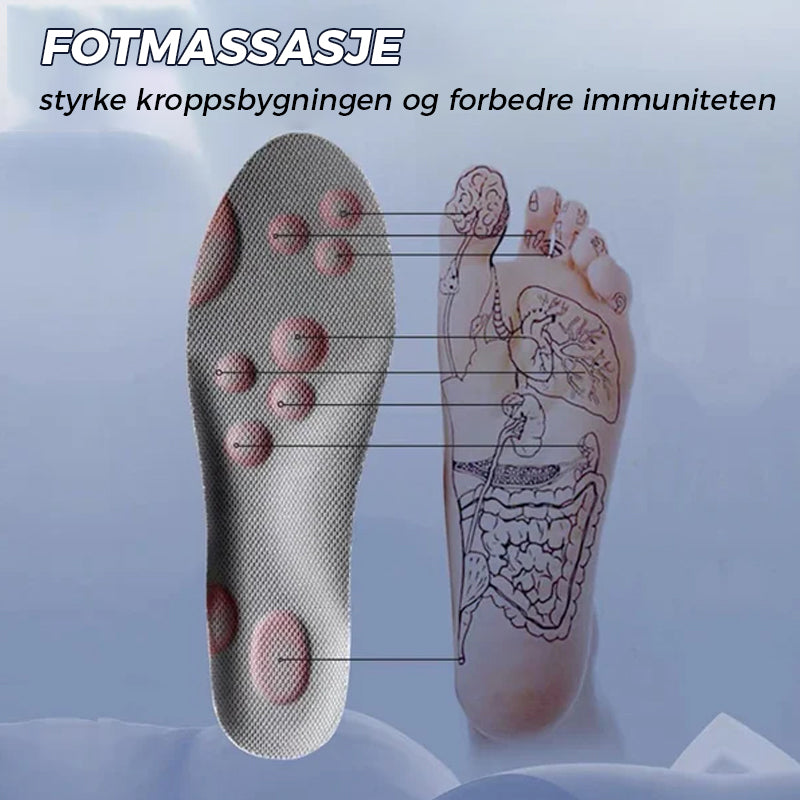 "U-formede unisex innleggssåler i grå, svart og oransje TPU gir støtte og komfort med pustende, sklisikkert design."