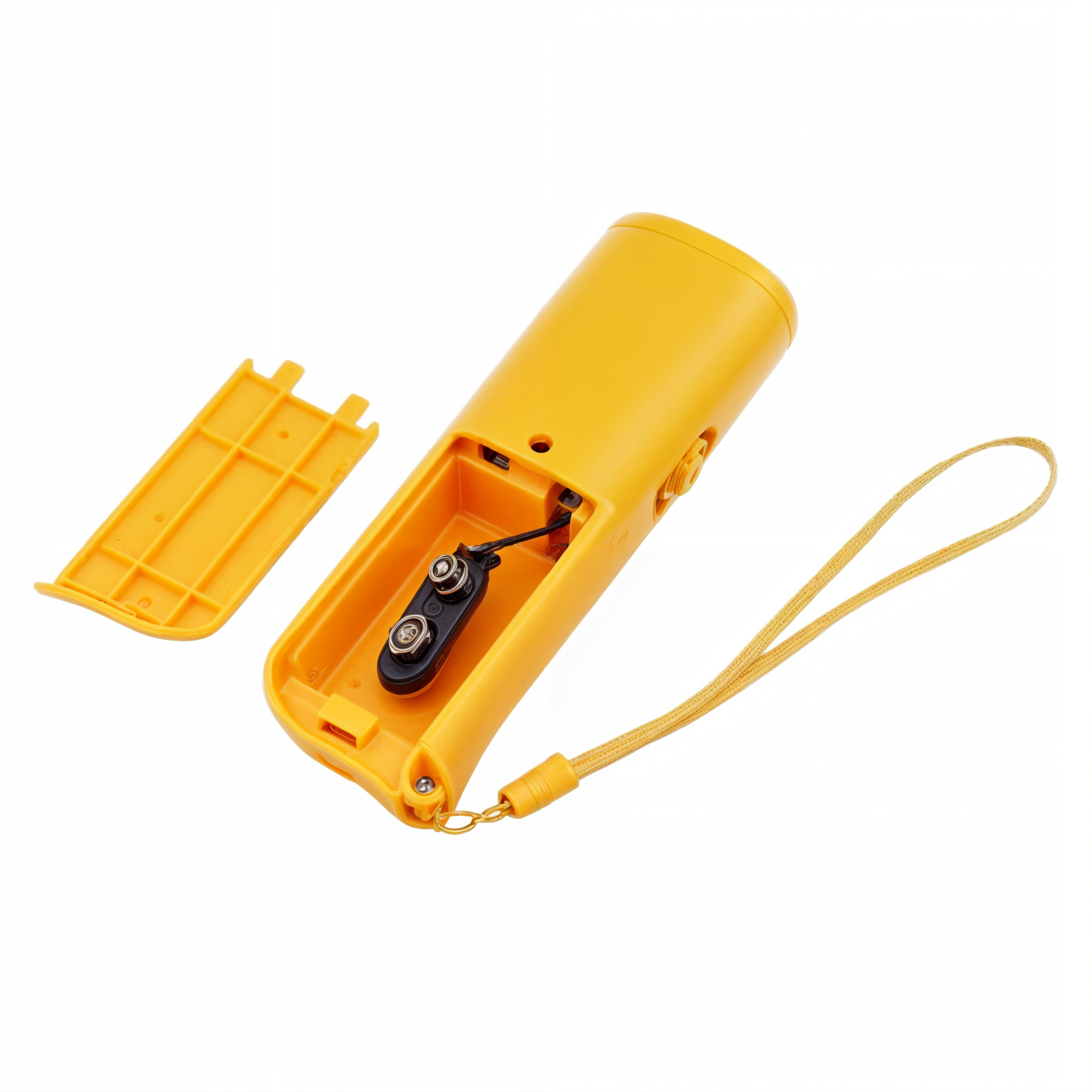 Bilde av en ultralyd hundetrener nær en rolig hund, demonstrerer bjeffekontroll og positiv trening.