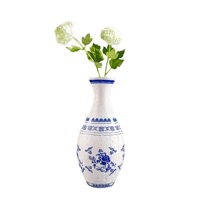 Unik 3D puslespillvase, moderne hjemmedekorasjon. Kreativ DIY blomstervase for stilrent interiørdesign.