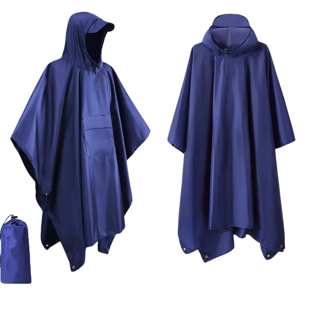 Unisex 3-i-1 regnfrakk/poncho for fottur, camping og reise. Vanntett og lettvekt regntøy for utendørs beskyttelse.