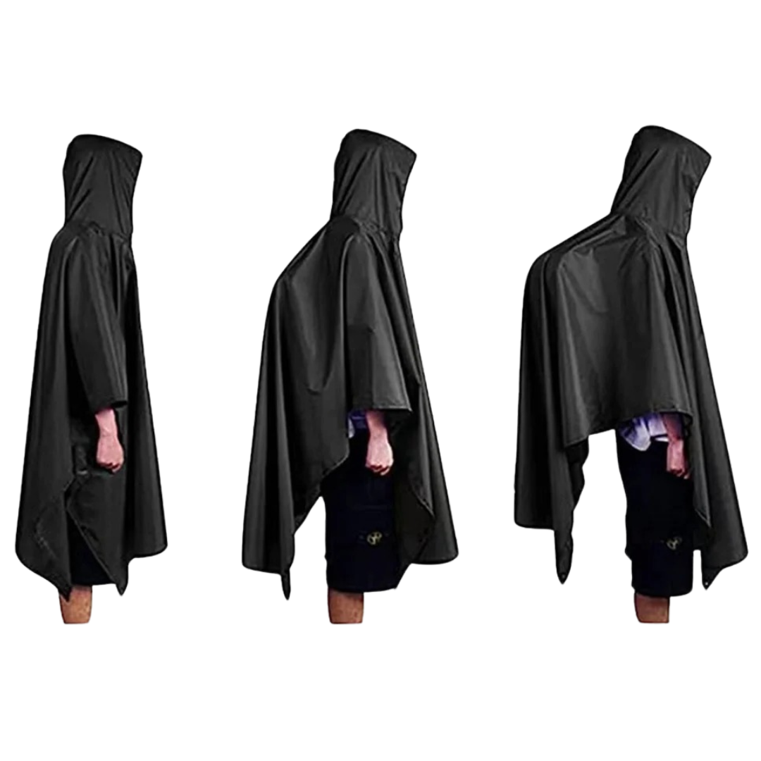 Slitesterk unisex vanntett regnponcho; en lettvekt 3-i-1 regnfrakk for all slags friluftsliv og beskyttelse.