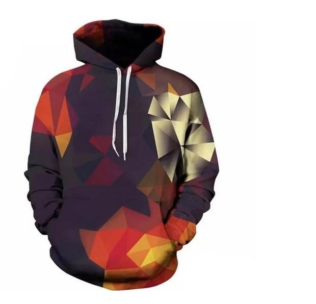 Mystisk unisex 3D hettegenser med nebula/galakse-mønster. Fargerik fritidsgenser for streetwear.