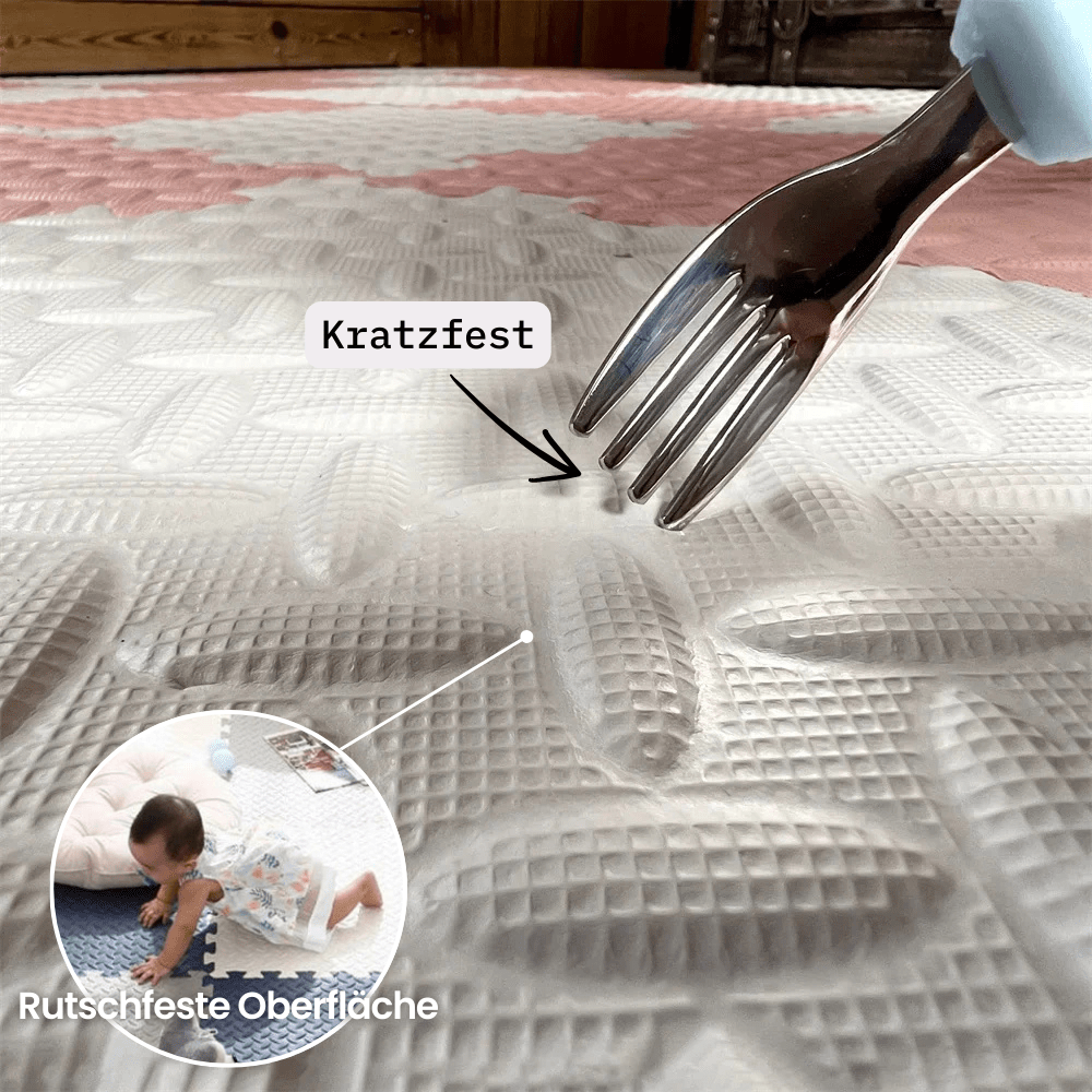 Fargerikt lekegulv for unisex baby, en myk krypematte som stimulerer til utvikling og innendørs lek.