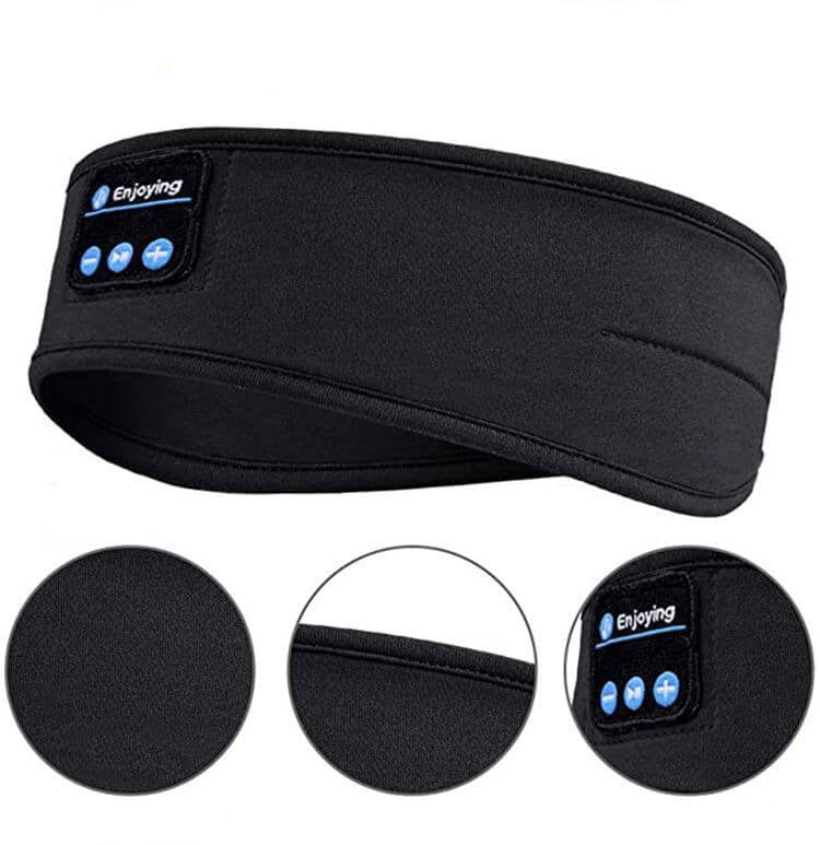 Unisex Bluetooth pannebånd med integrerte hodetelefoner, perfekt for trening og musikk, sort.
