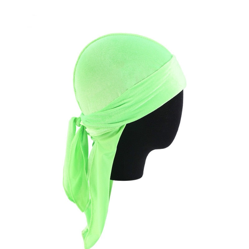 Unisex fløyel durag i marineblått, tidløst tilbehør for bølger