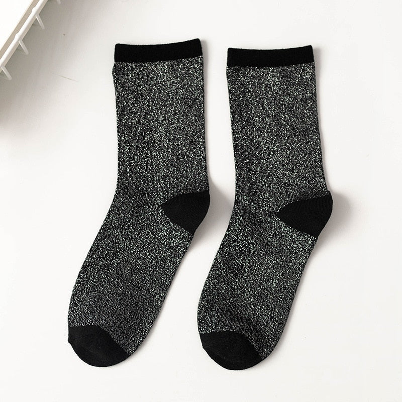 Unisex glitrende sokker i en rekke farger, komfortable og moteriktige tilbehør.