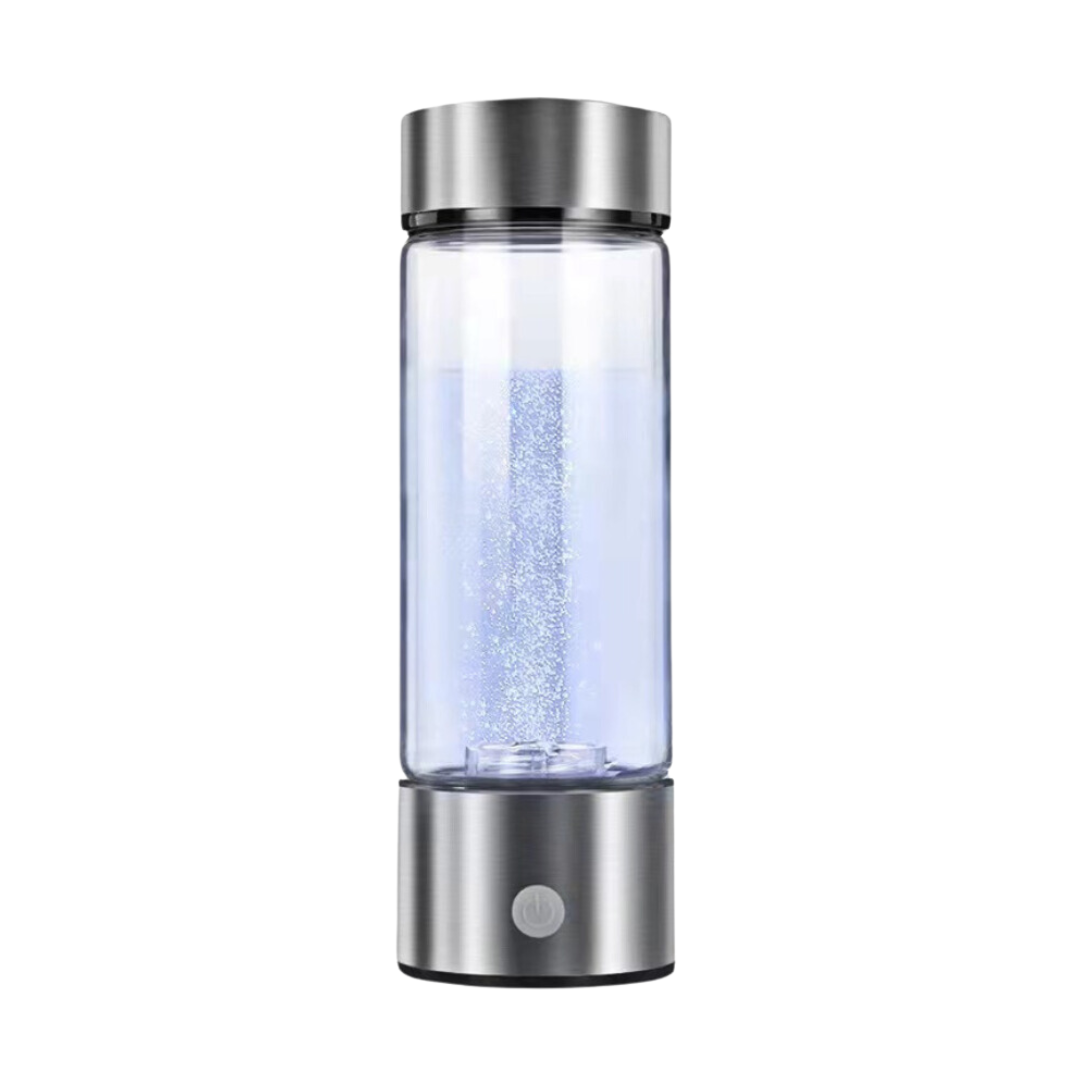 Unisex hydrogen vannflaske i borosilikatglass, USB oppladbar for forbedret hydrering, ideell for trening og reise.
