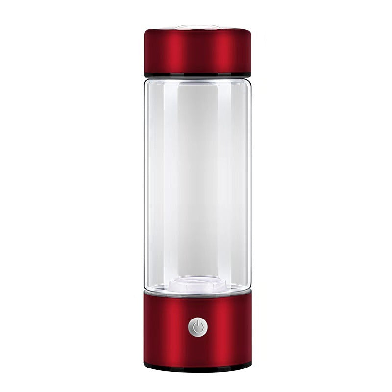 Hydrogenvannflaske i unisex design, gjennomsiktig borosilikatglass, ideell for å forbedre hydrering under trening og reiser.