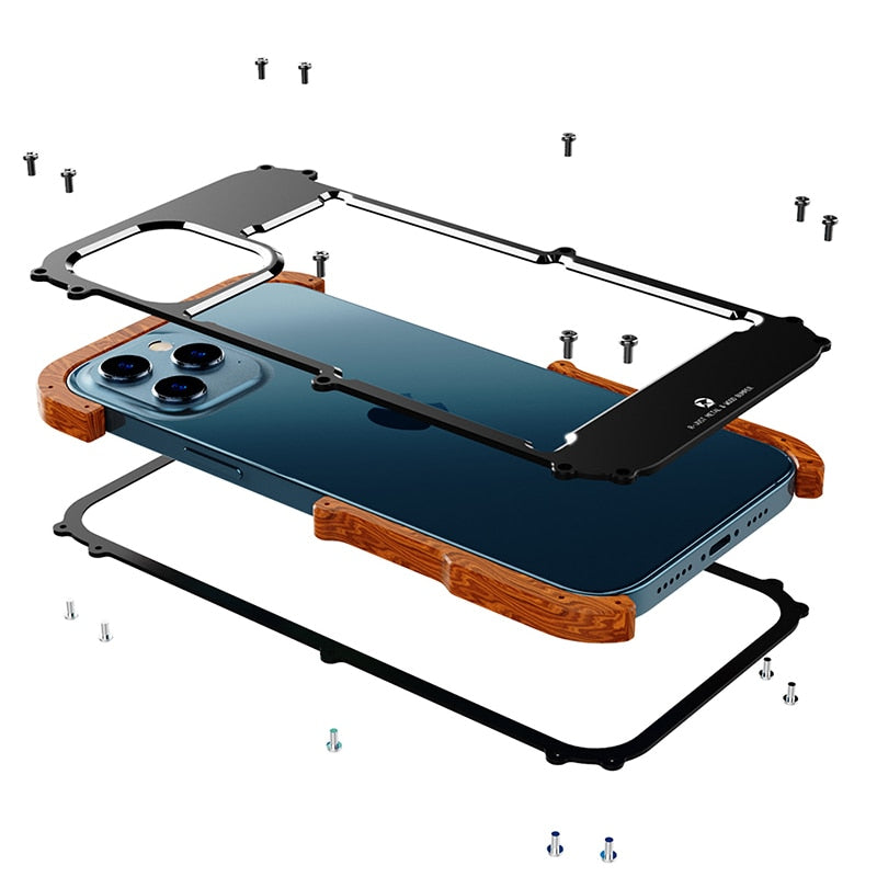 iPhone-deksel med vakkert tre design, kombinerer elegant stil med solid beskyttelse