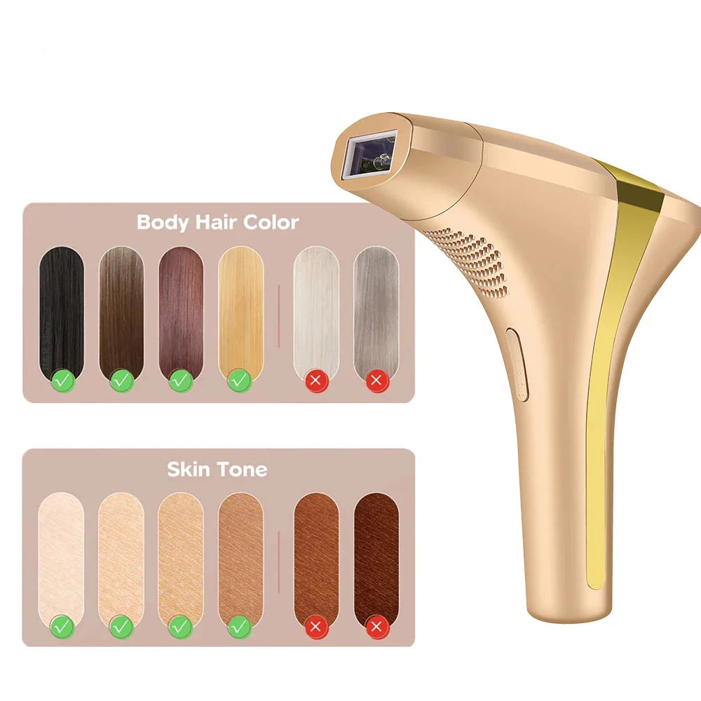 Ergonomisk unisex laser epilator for effektiv hårfjerning av ansikt og kropp, ideell for hjemmebruk.